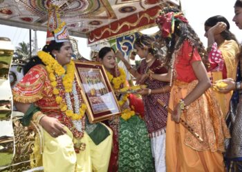 ભગવાન શ્રી કૃષ્ણ અને રુકમણીનો સત્કાર સમારોહ