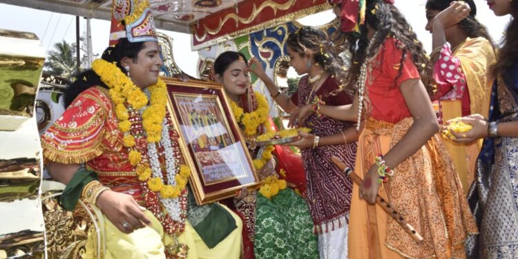 ભગવાન શ્રી કૃષ્ણ અને રુકમણીનો સત્કાર સમારોહ