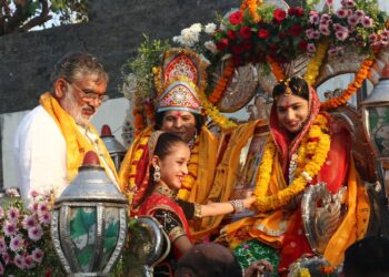 દ્વારકાના હાથીગેટ ખાતે ભગવાન શ્રીકૃષ્ણ અને દેવી રુક્મણીજીની શોભાયાત્રાનું ભક્તજનો દ્વારા ભવ્ય સ્વાગત…