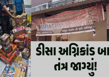 જિ.પં.ના પૂર્વ મહિલા સદસ્યના ફટાકડાના બે ગોડાઉન, ઓફિસ સીલ | Two godowns and office of former female …
