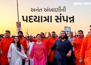 અનંત અંબાણી જામનગરથી પગપાળા દ્વારકા પહોંચ્યા, પદયાત્રાના છેલ્લા દિવસે માતા અને પત્ની પણ જોડાયા | Ana…
