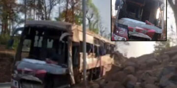 દાદરા નગર હવેલીમાં લગ્નનો પ્રસંગ માતમમાં ફેરવાયો, જાનૈયાઓ ભરેલી બસ પલટતા એકનું મોત, 20 ઈજાગ્રસ્ત | B…