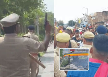 VIDEO : ઈટાવામાં કથાકાર સાથે દુર્વ્યવહાર બાદ મામલો બિચક્યો, ટોળાનો પોલીસ પર પથ્થમારો, વાહનો તોડ્યા