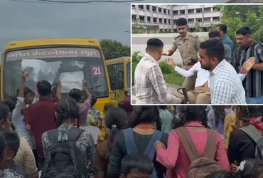 ‘કલ્પેશ સર પાછા જોઇએ છે..’સુરતમાં આચાર્યની બદલી થતાં વિદ્યાર્થીઓ-વાલીઓનો ચક્કાજામ | kathodara teache…