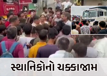 વરસાદી પાણીથી ત્રાસીને સ્થાનિકોનો બાવળા-ધોળકા હાઇવે પર ચક્કાજામ, ધારાસભ્ય ઊભી પૂંછડિયે ભાગ્યા | bavl…