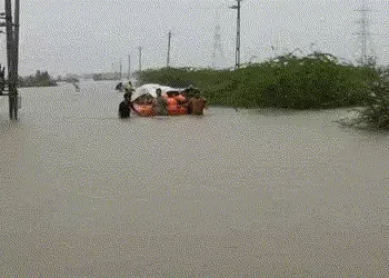દ્વારકાના ભોગાત ગામ નજીક બિલ્ડિંગની ચોતરફ પાણી જ પાણી… 17 જણા ફસાયા, બોટમાં કરાયું રેસ્ક્યૂ | 17 p…