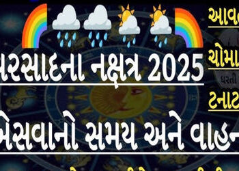 આજથી તા. 5 સપ્ટે. સુધી બપોર બાદ મંડાણી વરસાદ થવાની સંભાવના | From today till 5th Sept There is a pos…