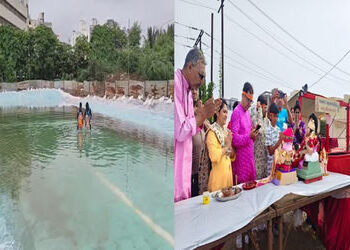 જામનગર મહાનગરપાલિકા દ્વારા ગણેશ વિસર્જન માટે બનાવાયેલા બન્ને વિસર્જનકુંડમાં 3 દિવસમાં 297 ગણેશજીની મ…
