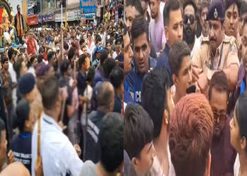 VIDEO: સુરતમાં ગણેશ વિસર્જન દરમિયાન પોલીસ અને મંડળના યુવકો વચ્ચે ઘર્ષણ, હજારોની ભીડ વચ્ચે અફરાતફરી |…