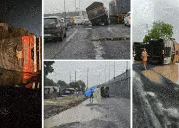 VIDEO: અમદાવાદના બગોદરા હાઇવે પર મોતના ખાડા, અનેક ટ્રક પલટ્યાં, ટ્રાફિકજામની સમસ્યા | deadly pothole…