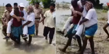 VIDEO : કાદવ જોઈ યુવકના ખભા પર સવાર થયા સાંસદ, પૂરનું નિરીક્ષણ કરવા પહોંચ્યા હતા | congress mp tariq…