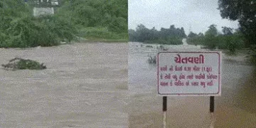 પંચમહાલ: ઘોઘંબામાં મેઘમહેર, કરાડ ડેમ છલકાયો; 24 ગામોને એલર્ટ, અનેક રસ્તાઓ બંધ | Heavy rain in Ghogha…