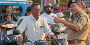 હેલ્મેટની જાગૃતિ મામલે વડોદરા પોલીસ કમિશનર મેદાને આવ્યા : વાહન ચાલકોને હેલ્મેટ પહેરવા સલાહ આપી | Vad…