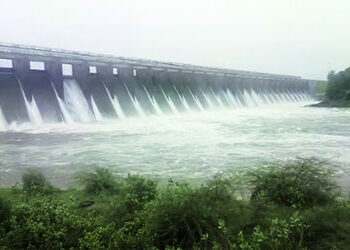 શેત્રુંજી ડેમ ફરી છલકાયો, 10 દરવાજા ખોલાયા | Shetrunji Dam overflows again 10 gates opened