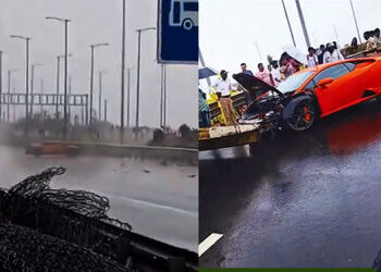 VIDEO: મુંબઈના કોસ્ટલ રોડ પર લેમ્બોર્ગિનીના ફૂરચા ઊડ્યાં, માંડ-માંડ બચ્યો ડ્રાઈવર | lamborghini acci…