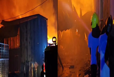 વાપીમાં ભંગારના 1 ગોડાઉનની આગ 4 ગોડાઉનમાં પ્રસરી, મેજર કોલ જાહેર કરાયો | Fire in 1 scrap godown in V…