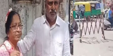 કોઠી ચાર રસ્તા પાસે વૃદ્ધ દંપતિ પટકાયું, મહિલાને માથામાં ઇજા | Elderly couple hit near Kothi interse…