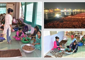 વડોદરાના દીવા ઝગમગશે કાશીના ઘાટ પર: ડભોઈની મહિલાઓએ ગૌ-છાણમાંથી બનાવ્યા 3 લાખ દીવા | Women in Dabhoi …