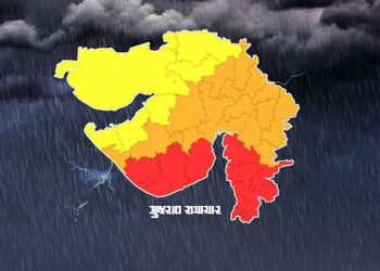 ગુજરાતમાં હજુ 4 દિવસ ભારે વરસાદની આગાહી, આજે 10 જિલ્લામાં રેડ ઍલર્ટ | Unseasonal heavy rains forecas…