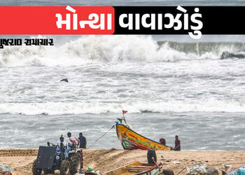 Cyclone Montha: વાવાઝોડું મોનથા આંધ્રપ્રદેશના દરિયાકિનારે ટકરાયું, 90-100 કિમી પ્રતિ કલાકની ઝડપે પવન…