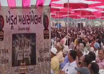 હિંમતનગર: ’40 ટકા ખેડૂતોની જમીન કપાતમાં જશે’, કાંકણોલમાં 11 ગામના ખેડૂતોનો ઉગ્ર વિરોધ | Farmers from…