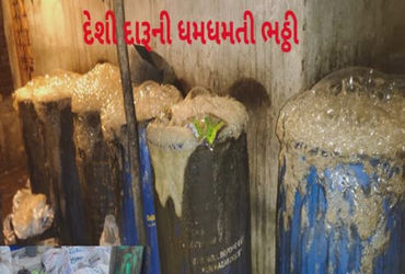 દેશી દારૂની ભઠ્ઠી પર પોલીસની રેઈડ, 105 લીટર દેશી દારૂ ઝડપાયો | Police raid on country liquor factory…