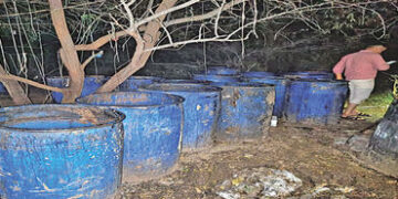 સાયલાના નાના હરણીયમાં દેશી દારૂની ભઠ્ઠી ઝડપાઇ | Country liquor factory busted in Sayla Nana Hariniya