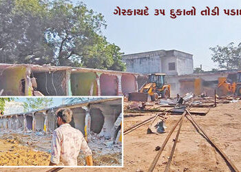 મહેમદાવાદમાં સમર કોમ્પ્લેક્સની ગેરકાયદે 35 દુકાનો તોડી પડાઈ | 35 illegal shops of Summer Complex dem…