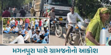 બોડેલી-કવાંટ રોડની બિસ્માર હાલત: 20 ગામના લોકોએ કર્યો ચક્કાજામ, વાહનોની લાંબી કતારો લાગી | bodeli ka…