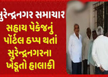 સુરેન્દ્રનગરમાં પાક સહાયના પોર્ટલ બાદ ૭/૧૨નું સર્વર ઠપ્પ- કચેરી બહાર ખેડૂતોની લાઇનો લાગી | 7/12 serv…