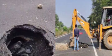 VIDEO: શહેરા-ગોધરા હાઇવે પર ગાબડું પુરવાની કામગીરી શરૂ, વીડિયો વાઈરલ થયા બાદ તંત્ર દોડતું થયું | fil…
