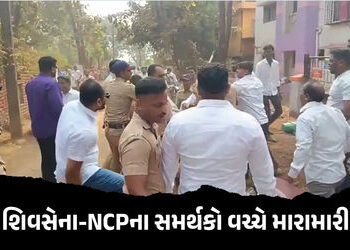 VIDEO : શિંદે અને પવારના નેતાઓ વચ્ચે વિવાદમાં ઝપાઝપી, વાહનોમાં તોડફોડ: મહારાષ્ટ્રની સ્થાનિક ચૂંટણીમા…