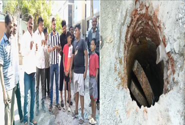 તૂટેલી ડ્રેનેજ ચેમ્બરની મરામત ન થતા રહીશોનો મંજીરા વાગાડી અનોખો વિરોધ | residents stage unique prote…