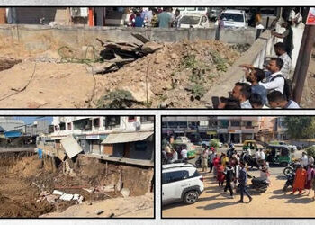 વાઘોડિયા રોડ પર બિલ્ડર પરેશ પટેલની નવી સાઇટમાં માટી ધસી પડી: સર્જન કોમ્પ્લેક્સના મકાનોમાં તિરાડો, લો…