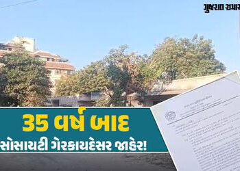 અમદાવાદ: 35 વર્ષ બાદ ઘાટલોડિયાની સ્નેહાંજલિ સોસાયટી ગેરકાયદેસર જાહેર, બિલ્ડરના પાપે 25 પરિવારો પર આફ…