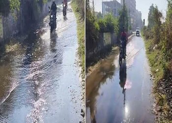 વડોદરા શહેરમાં અટલાદરા-બિલ કેનાલમાં ગાબડું પડતા રોડ રસ્તા પર પાણીની રેલમછેલ | Water gushes on the ro…