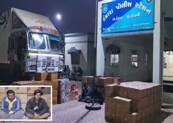 ટંકારા નજીક રૂા.42 લાખના અંગ્રેજી દારૂ સાથે બુટલેગર સહિત બે શખ્સો ઝડપાયા | Two people including a bo…