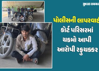 જામનગરમાં વાહન ચોરીનો આરોપી કાલે ઝડપાયો આજે પોલીસ જાપ્તામાંથી ફરાર, કોર્ટ પરિસરમાં ફિલ્મી દ્રશ્યો | …