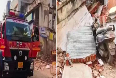 વડોદરામાં ન્યાયમંદિર વિસ્તારના દૂધવાળા મહોલ્લામાં જર્જરિત મકાન દ્વારા ધરાશાયી થતાં વાહનો દબાયા | Veh…