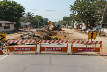 જામનગર નજીક હાપા માર્કેટ યાર્ડવાળો એક તરફનો માર્ગ ભૂગર્ભ ગટરની કામગીરી માટે 4 માસ માટે બંધ રહેશે | O…