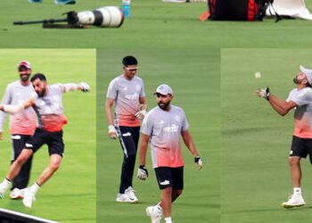 કોટંબી ગ્રાઉન્ડ પર ભારત-ન્યૂઝીલેન્ડના ખેલાડીઓએ ત્રણ કલાક નેટ પ્રેક્ટીસ કરી | India New Zealand playe…