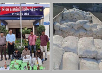 અમદાવાદમાં ટાઇલ્સના પાઉડરની આડમાં ટ્રકમાં લઈ જવાતો દારૂનો મોટો જથ્થો ઝડપાયો, 3ની ધરપકડ | Liquor Wort…