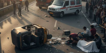 પટણામાં ટ્રકની જોરદાર ટક્કરથી મુસાફરોને લઈને જતી રીક્ષાનું પડીકું વળી ગયું, 6ના કરુણ મોત | Patna Bih…