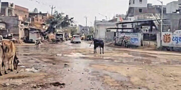 પેથાપુરમાં વગર ચોમાસે જળબંબાકારની સ્થિતિ : દોઢ કિલોમીટર સુધી નદી વહી | Waterlogging situation in Pet…