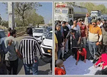 અમદાવાદ: વૈષ્ણૌદેવી-ઝુંડાલ રોડ પરનો કટ બંધ કરાતા આક્રોશ, ડિવાઈડર ખોલાવવા સિગ્નેચર કેમ્પેઇન | Ahmedab…
