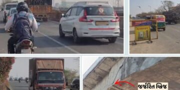 અમદાવાદ: શાસ્ત્રીબ્રિજ પર ભારે વાહનો માટે ‘નો એન્ટ્રી’ વચ્ચે નિયમોના ઉડ્યા ધજાગરા, મેચના બંદોબસ્તમાં…