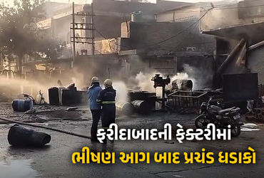 ફરીદાબાદની ફેક્ટરીમાં ભીષણ આગ બાદ પ્રચંડ બ્લાસ્ટ : 35 લોકો દાઝ્યા, 10 વાહનો બળીને ખાખ | Faridabad Fa…