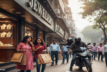 જ્વેલર્સ શોરૂમમાંથી દાગીના ખરીદીને નીકળેલી માતા-પુત્રીનો પીછો કરી લુંટારા દાગીના લૂંટી ગયા