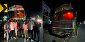 અમરેલી: લાઠીના ચાવંડ પાસે કતલખાને જતા 9 પશુઓ બચાવાયા, ટ્રક સહિત 58 લાખનો મુદ્દામાલ જપ્ત | Joint Oper…