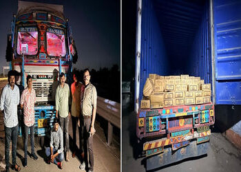 મુંબઈ-દિલ્હી એક્સપ્રેસ હાઈવે પરથી રૂ.1.47 કરોડનો દારૂ ભરેલી ટ્રક પકડાઈ | Truck loaded with liquor wo…